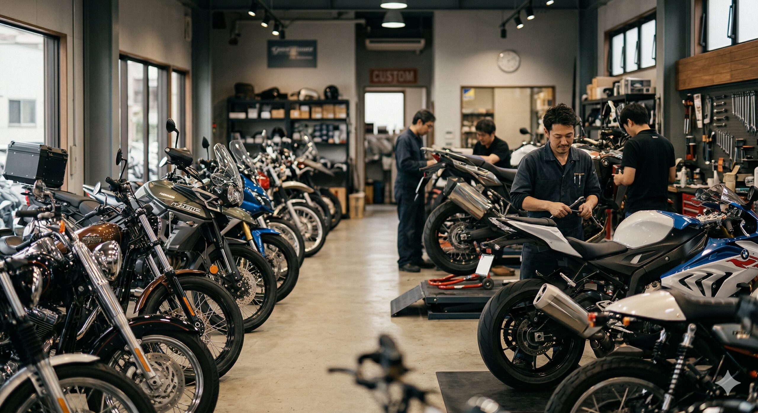 バイクショップの店内イメージ画像