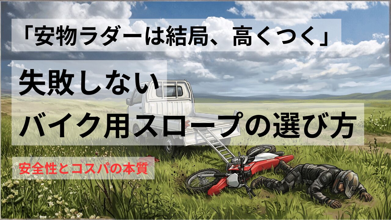 「安物ラダーは結局、高くつく」失敗しないバイク用スロープの選び方 安全性とコスパの本質
